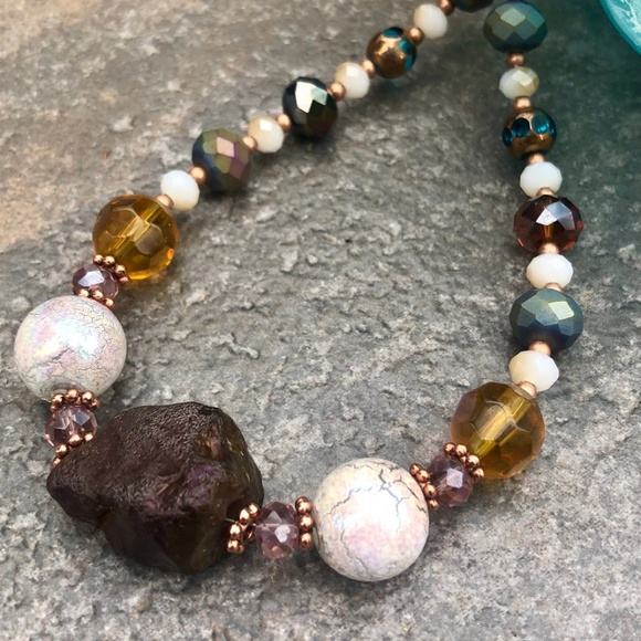 Purple Druzy Necklace and Bracelet Set - Picture 2 of 5